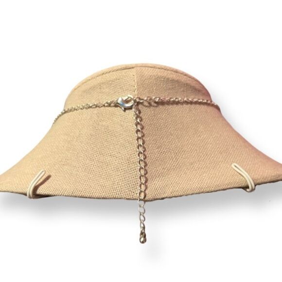 Open Heart Rhinestone Silver Necklace - Picture 3 of 3